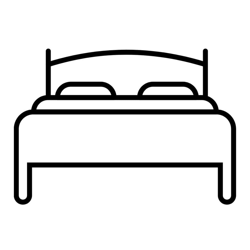 Icon of a bed indicating overnight accommodations